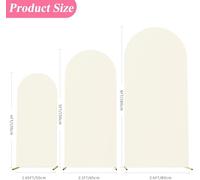 TIKATARER 3PCS Arch Cover, 4ft 5ft 6ft High Elasticity Thicken Polyurethane Fiber, Milk Silk Fade Proof Arch Backdrop Cover with Anti Wrinkle for Wedding Parties (White)