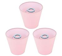 TIKATARER 3pcs Modern Fabric Lampshade, Silky Wear High Light Transmission Cloth Lamp Shade for E14 Candle Bulbs, with Built in Iron Metal Clips for Bedroom Hotel Library (Light Pink)