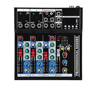 TIKATARER 4 Channel Bluetooth Audio Mixer with Advanced DSP Reverb, 48V Phantom Power, Alloy Steel Chassis, for Smartphone Tablet PC Wireless Streaming & Vocal Enhancement