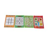 TIKATARER 4-in-1 Kids Chess Set, Portable Foldable Board Games with Snakes Ladders & Ludo, Ideal for Family Travel Indoor Outdoor Fun