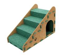 TIKATARER 4 Step Felt Pet Stairs, 8kg Capacity for Small Pets | High Density Felt, Non Slip Surface, Side Cave, Tool Free Assembly, Pet Ramp, 20 to 60cm Beds, Cats, Dogs