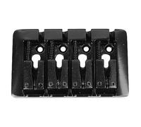 TIKATARER 4 String Bass Bridge, High Mass Metal L Shaped Electric Bass Bridge, Adjustable Saddle for Better Sound Transmission, Ideal for 4 String Electric Basses (Black)