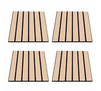 TIKATARER 40Pcs 11.8x11.8 Inch 0.35in Thick Oak Veneer Peel and Stick 3D Acoustic Wall Panels, Self Adhesive Soundproof Wood Planks with Vertical Slat Felt, for Home Theater Studio