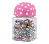 TIKATARER 500pcs Bead Pins, Mixed Color Sewing Pins with Cushion Bottle for Crafting Sewing and Ornament Decoration
