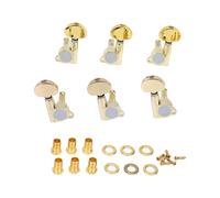 TIKATARER 6Pcs Guitar Tuning Pegs, 45 Degree 3 Left 3 Right Zinc Alloy Internal Gear String Winders, Rubber Pads Acoustic Guitar Parts with Smooth Operation, Ideal for Replacement