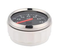 TIKATARER 85mm Digital Tachometer for Car Boat Truck, 12V 24V (Black Dial | Stepping Motor Pointer, LCD Hourmeter, Red LED Backlight, IP67 IP65, Gasoline Engine Gauge