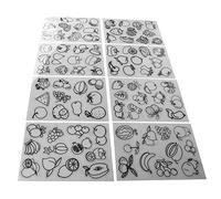 TIKATARER 8pcs Heat Shrink Sheets, Shrinky Art Paper with Fruit Vegetable Pattern, DIY Crafts Paper with Shrinking Function, Ideal for Key Chains, Jewelry, Toys, Nail Art & DIY Decorations (Fruit