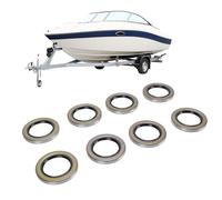 TIKATARER 8PCS Trailer Hub Wheel Grease Seals, ID 2.25in 3.376in OD Double Lip Grease Seals with Chrome Steel and High Density Rubber for Dexter Texcom RV Trailer 5200-7000lb Axles