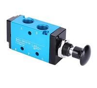 TIKATARER Air Valve, Aluminum Alloy 2 Position 3 Way Pneumatic Valve Push Pull 1/4in Pneumatic Solenoid Hand Control Push for Mechanical