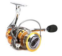 TIKATARER All Metal Spinning Fishing Reel, 12+1 Bearings High Speed Left Right Hand Interchangeable with Non Slip Handle, for Rivers, Lakes & Seas Medium Large Fish (MT6000 gun silver)