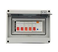 TIKATARER Battery Disconnect Switch, 4 Way Garage Caravan Consumer Unit Small Breaker Box Circuit Breakers 63A 30mA RCD 4MCB 2 * 6A +20A +32A for Home, Industrial, and Commercial Use