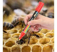 TIKATARER Bee Queen Marker Pen, Plastic Mark Paint Tool, 8 Colors Mark Paint Tool with Beekeeping Feature, Ideal for Beekeeper Equipment (Red)