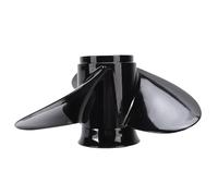 TIKATARER Boat Propeller, 10 3/8 X 13 Aluminum Alloy Marine Propeller, Black Finish for Outboard Engines 9.9-25 2 & 4 Stroke