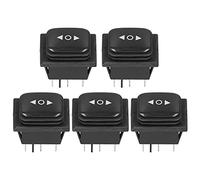 TIKATARER Boat Rocker Switch, 5 Pcs, 6 Pin 3 Position, PC Material Black Rocker Switch Black Toggle Switch with Bilateral Reset, Industrial Control Switch for Car Motorcycle RV Boat