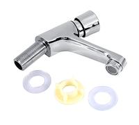 TIKATARER Brass Time Delay Faucet, Chrome Plated Rustproof Push Type Self Closing Sink Tap for Home Kitchen Bathroom Hotel Use Water Saving Time Delay Basin Sink Tap Faucet