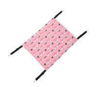 TIKATARER Cat Hammock, Linen Faux Fleece Reversible Hanging Bed, Soft Cat Bed with 4 Adjustable Nylon Straps & Stainless Steel Hooks, Ideal for Kittens, Small Dogs & Rabbits (Pink Fox with Fleece)