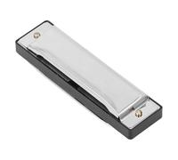 TIKATARER Chromatic Harmonica, Aluminum Alloy 10 Hole C Diatonic Harmonica, Set with Phosphor Bronze Reeds, ABS Comb, Ergonomic Design for Blues, Jazz, Rock, with Black Case