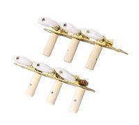 TIKATARER Classical Guitar String Machine Heads, 2Pcs Solid Metal Tuning Pegs, Guitar Tuning Pegs with White Pearl Buttons, 1:15 Gear Ratio for Replacing Old Tuners