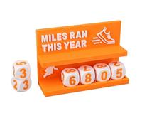 TIKATARER Desk Running Mileage Tracker, Inspiring Running Training Motivator, Numeral Blocks Tracker with Recording Function, Ideal for 5K, 10K Marathon & Workout Progress (Orange)