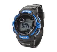 TIKATARER Digital LCD Sports Watch, Luminous Function Electronic Watch, Alarm Hour Reporting with 12/24 Hour System, Ideal for Men & Students Outdoor Activities (Blue)