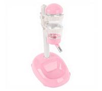 TIKATARER Dog Water Dispenser with Height Adjustable Rod, Smart Health Promoting Design, Easy Clean Detachable Bottles, 500ml Capacity Standing Automatic Water Feeder for Puppy (Pink)