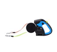 TIKATARER Dual Retractable Dog Leash with 360° Untangled Walking, Concealed Waste Bag Compartment, 3 Meter Heavy Duty Nylon Leashes, Independent Locking Control for Two Dogs (3 Meter / 9.84ft)