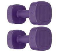 TIKATARER Dumbbell Set, 2pcs 4lb Fitness Weightlifting Yoga Dumbbell Set For Women Internal Filling Iron Sand Mixture For Strength, Group Sports, Bodybuilding (Purple)