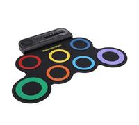 TIKATARER Electric Drum Set, Color Circle 7 Pads Hand Roll Integrated Drum Kit, Portable Rechargeable Kit with Built in Stereo Speaker, Ideal for Kids & Beginners