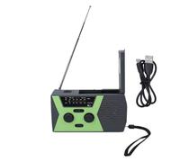 TIKATARER Emergency Recording, Solar Hand Crank NOAA AM FM WB Weather Recording with USB Phone Charger and LED Light, for Outdoor Adventures and Power Outages (Green)