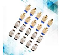 TIKATARER Filament Connector, 20pcs PC4 M10 Male Straight Pneumatic Connector Bowden Tube Coupler PC4 M6 Quick in Fitting Pneumatic for 3D Printer