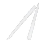 TIKATARER Flameless Taper Candles, Fake Candles Candle Sticks Battery Powered LED Candle Sticks 2pcs LED Taper Candles for Fireplace Wedding Holiday Party Home Decor, White (White Shell)