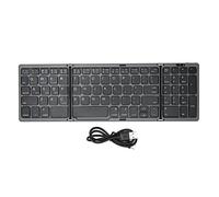 TIKATARER Foldable Bluetooth Keyboard, ABS Pocket Size Keyboard with Numeric Key 81 Keys Bluetooth 5.1 Type C Rechargeable for Travel Office Tablet Phone Laptop