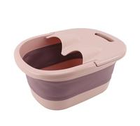TIKATARER Foldable Foot Bath Basin with Massage Nodes, Portable Collapsible Foot Soaking Tub for Relaxation, PP and Silicone Material (11.8x15.4x6.7in) (Red)