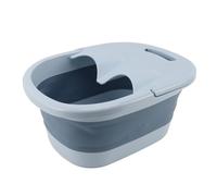 TIKATARER Foldable Foot Bath Basin with Massage Nodes, Portable Collapsible Foot Soaking Tub for Relaxation, PP and Silicone Material (11.8x15.4x6.7in) (Blue)