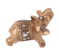 TIKATARER Gold Elephant Decor, Lucky Feng Shui Elephant Elephant Statues Home Decor Thai Elephant With Trunk Facing Upwards Collectible Figurine Sculpture Decor Elephant Decor For Home For