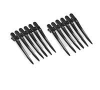 TIKATARER Hair Clips For Styling, Grip Clips For Hair Sectioning Duck Billed with High Tension Spring 12pcs 9cm Color Steel Hairpins For Salon and Home Hairdressing (Black)