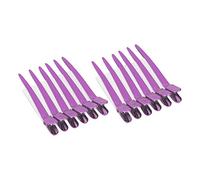 TIKATARER Hair Clips For Styling, Grip Clips For Hair Sectioning Duck Billed with High Tension Spring 12pcs 9cm Color Steel Hairpins For Salon and Home Hairdressing (Rose Red)