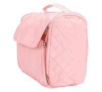 TIKATARER Hanging Toiletry Bag, Large Cosmetic Organizer with 3 Clear Compartments & Proof PVC Section, Ideal for Travel Toiletries, Accessories & Makeup Brushes (Pinkish)