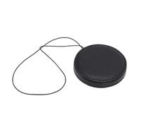 TIKATARER Instant Camera Lens Cap, Genuine Leather Protective Cover with Sponge Layer and Anti Loss Rope, for 2 Camera (Black)