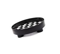 TIKATARER Jewelry Tray, Plastic Round Storage Tray, Round Container Tray, Plate Container Tray, Storage Plate, Trinket Dish, Room Decor with Checkerboard Design for (Black Small)