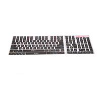 TIKATARER Keyboard Stickers, Compatible with Standard 84 to 108 Key Layouts | PVC Matte Decals, Black Background White Letters for Mechanical Keycaps