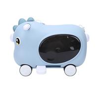 TIKATARER Kids Ride on Suitcase, Lightweight Foldable Impact Proof Scooter Luggage with 90 Degree Footrest for Boys Girls Travel Carry on Storage Airplane Travel Essentials (Blue)