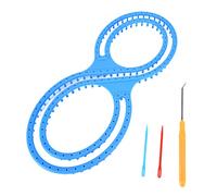 TIKATARER Knitting Loom, Weaving Loom Weave Loom Kit Knitting Loom 8 Shape Plastic Blue Loom Kit Household Plastic Knitter with Crochet Suture Needles for Blanket Socks Scarf Hat Craft