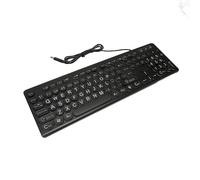 TIKATARER Large Print Keyboard, 104 Key Wired Keyboard Backlit Large Print Business Standard with Backlit for PC Laptop