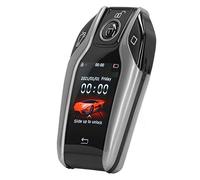 TIKATARER LCD Smart Key Remote Control, Keyless Entry Touch Screen Key with Aluminum Alloy Frame, LCD Display Smart, Ideal for Universal Start Stop Engine Button (Silver)