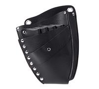 TIKATARER Leather Barber Scissor Holster Pouch, 4 Scissor Pockets 2 Main Pockets Pouch, Detachable Waist Shoulder Belt for Hairdresser Barber Tools