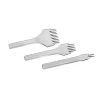 TIKATARER Leather Hole Punch Tool 2 5 10 Prong Punch Set with Polished Handle for Leather Craft Stitching Lacing Projects (Spacing 3.38mm)
