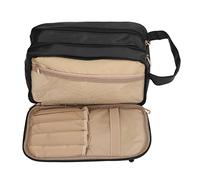 TIKATARER Makeup Bag, Portable Synthetic Leather Makeup Organizer with Large Capacity Travel Bag for Travel (Black)