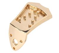 TIKATARER Mandolin Tailpiece, Metal Bridge Replacement Part for 8 String Vaulted Mandolin, with One Piece Cast Design for Improved Tone & Volume, Ideal for (Gold)