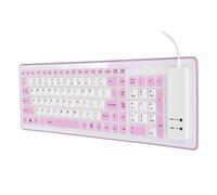 TIKATARER Mechanical Keyboard, Foldable Silicone Keyboard Typewriter Keyboard with 103 Keys USB Wired Silicon Foldable Mute Fadeless Foldable Keyboard Gaming Accessories for PC (Purple)